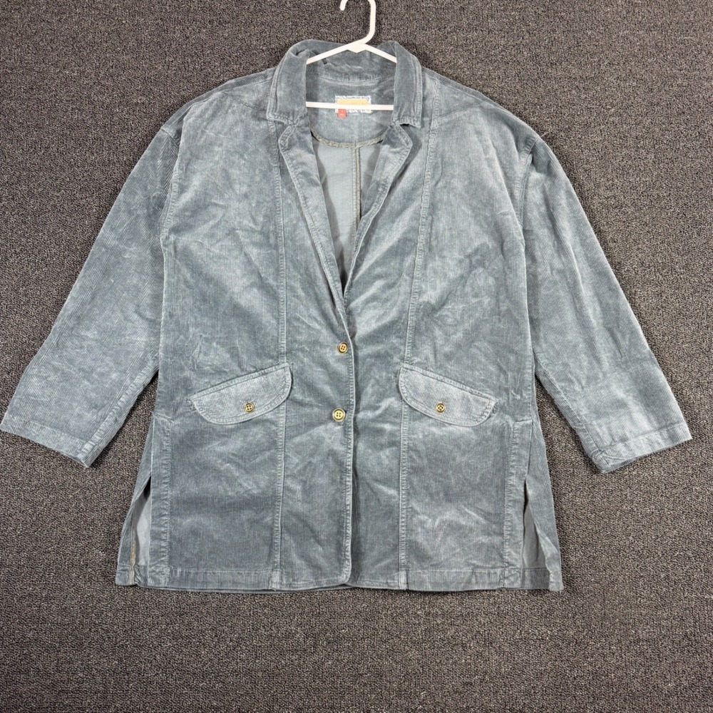Pilcro Anthropologie Corduroy Blazer Women's S Gray Oversized Chore Coat